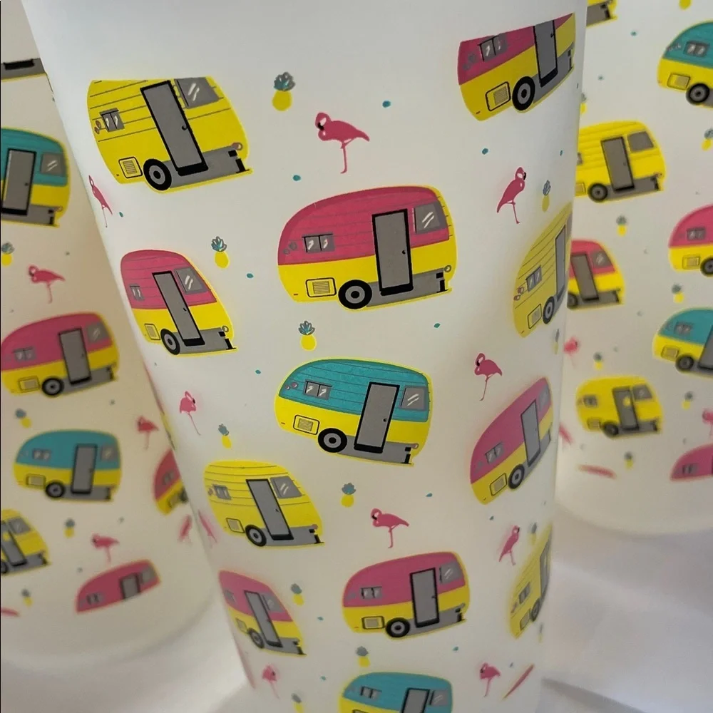 Colorful Camper Van Party Cups 6 of them.